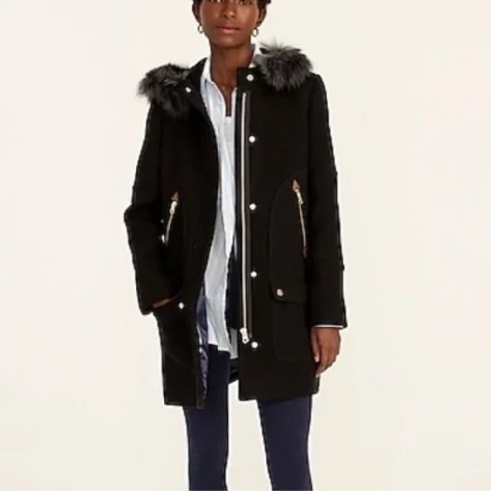J. CREW Chateau parka in Italian stadium-cloth wool
Color: Black size 2p